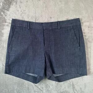 NWT Banana Republic Shorts Womens 6P Blue Hampton Fit Twill Chino